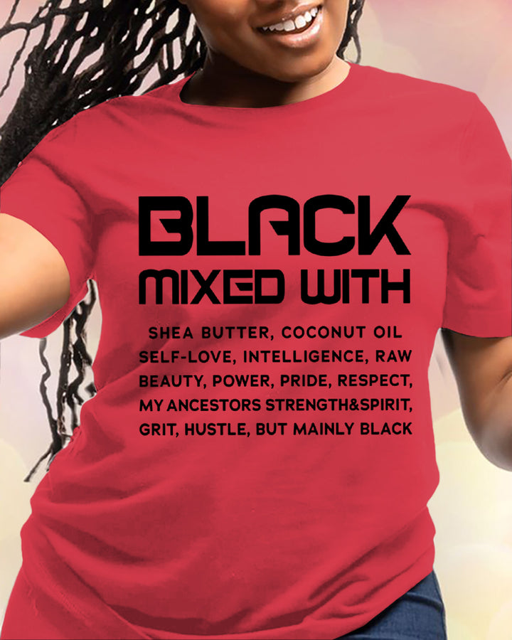 100% Cotton Black is Beautiful Black Mixed With Crew Neck Short Sleeve Tshirt