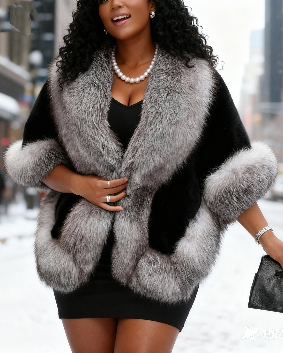 Faux Fox Fur Shawl Bride Dress Shawl Fur Coat Warm Rabbit Fur Shawl