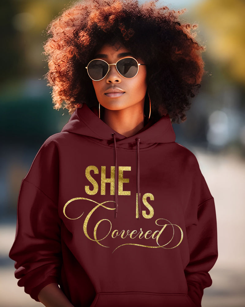 She Is Covered Long Sleeve Hoodies