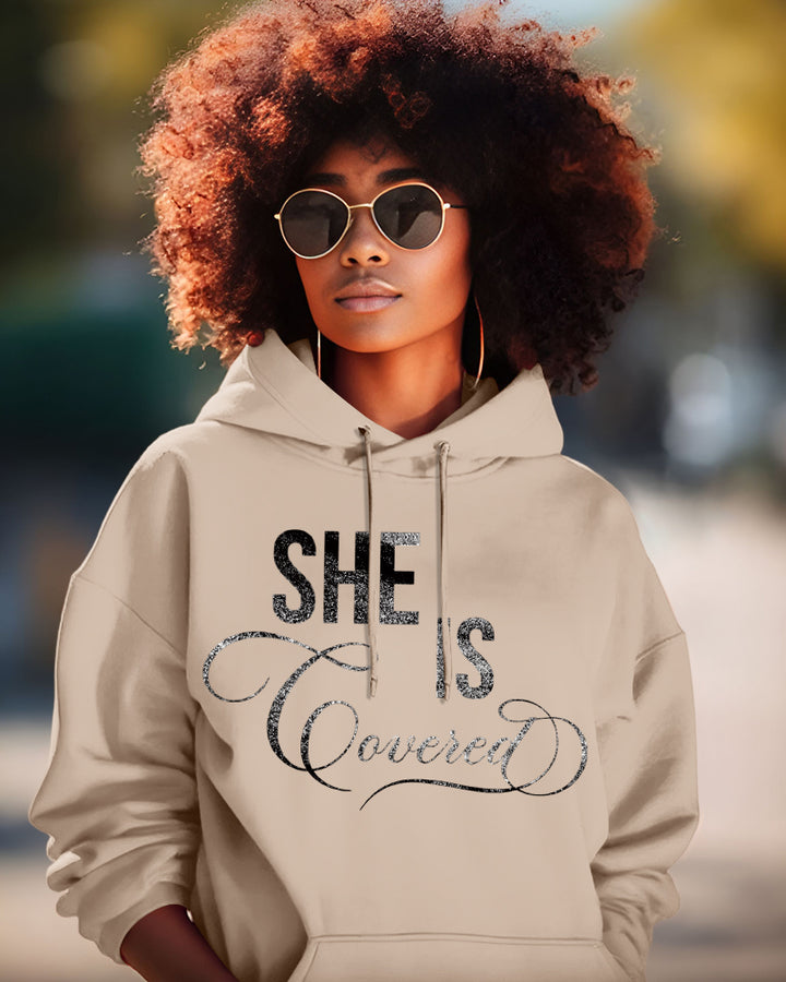 She Is Covered Long Sleeve Hoodies