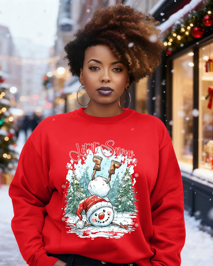 Funny Christmas Snowman Crewneck Long Sleeve Sweatshirt