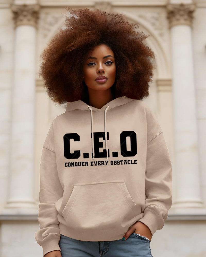CEO Boss Hustle Letters Long Sleeve Hoodies