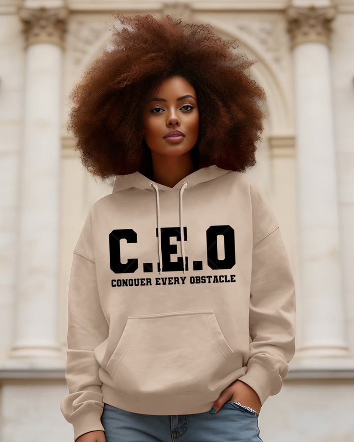 CEO Boss Hustle Letters Long Sleeve Hoodies
