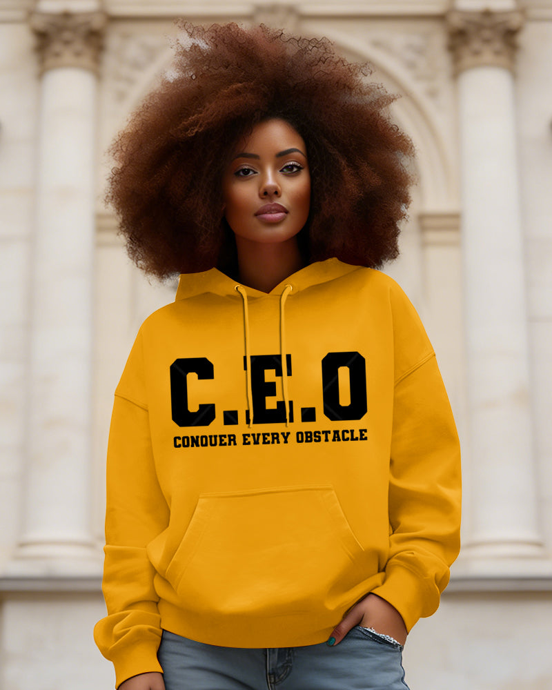 CEO Boss Hustle Letters Long Sleeve Hoodies