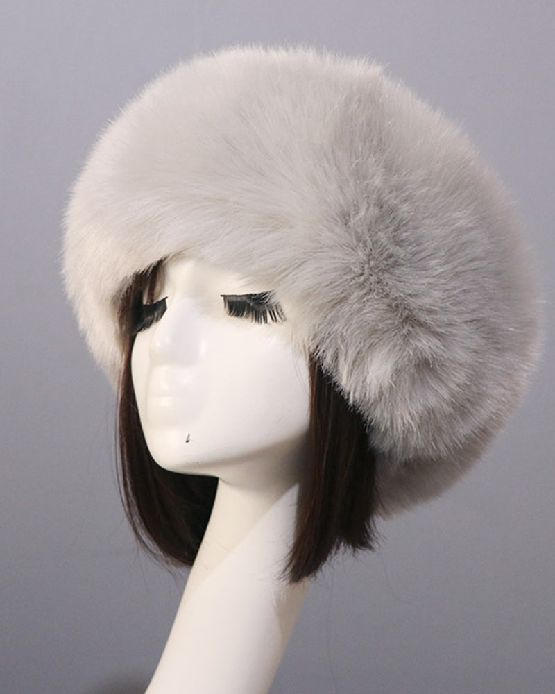 Fluffy Snowflake Ear Protector Hat Suitable For Women Winter