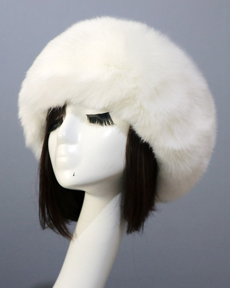 Fluffy Snowflake Ear Protector Hat Suitable For Women Winter