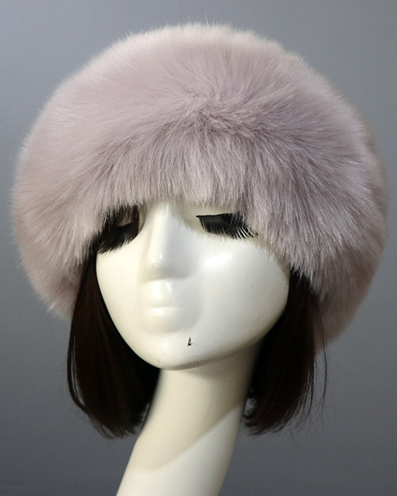 Fluffy Snowflake Ear Protector Hat Suitable For Women Winter