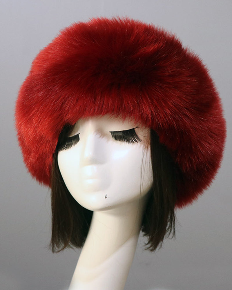 Fluffy Snowflake Ear Protector Hat Suitable For Women Winter