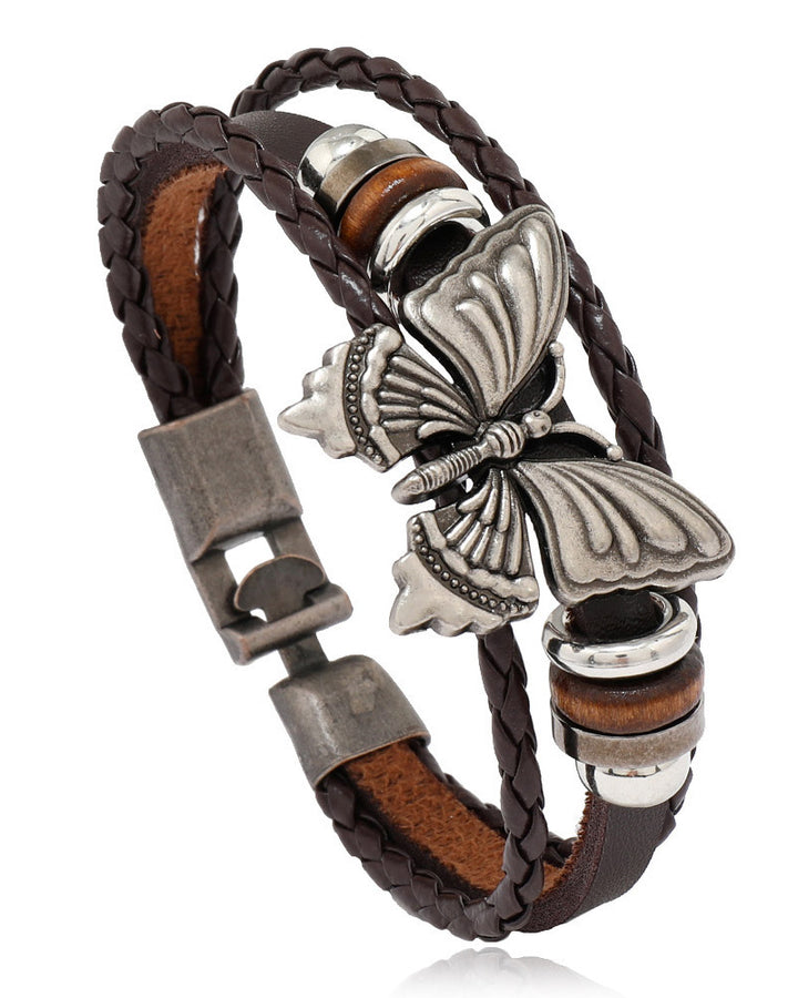 Elegant Butterfly Multi-Leather Bracelet