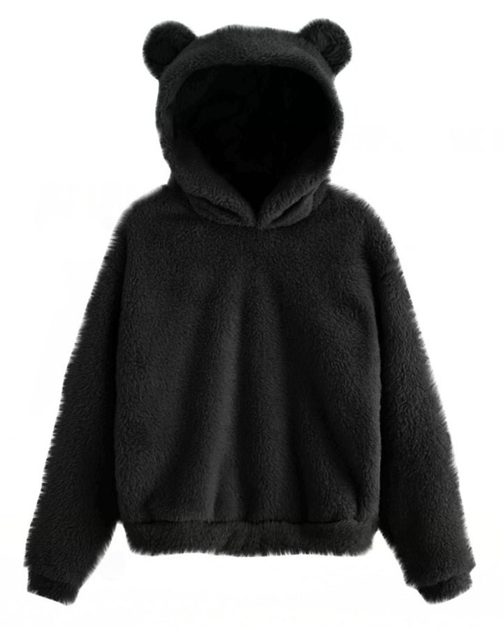 New Fluffy Rabbit Ears Hooded Warm Sweater Sweater