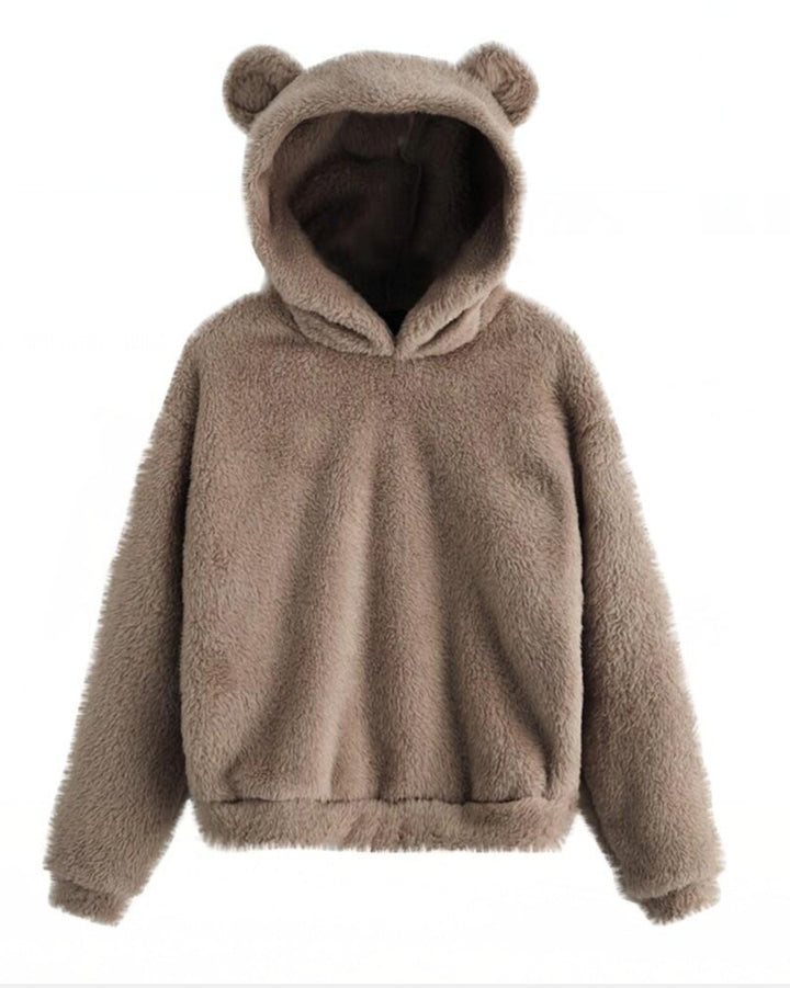 New Fluffy Rabbit Ears Hooded Warm Sweater Sweater