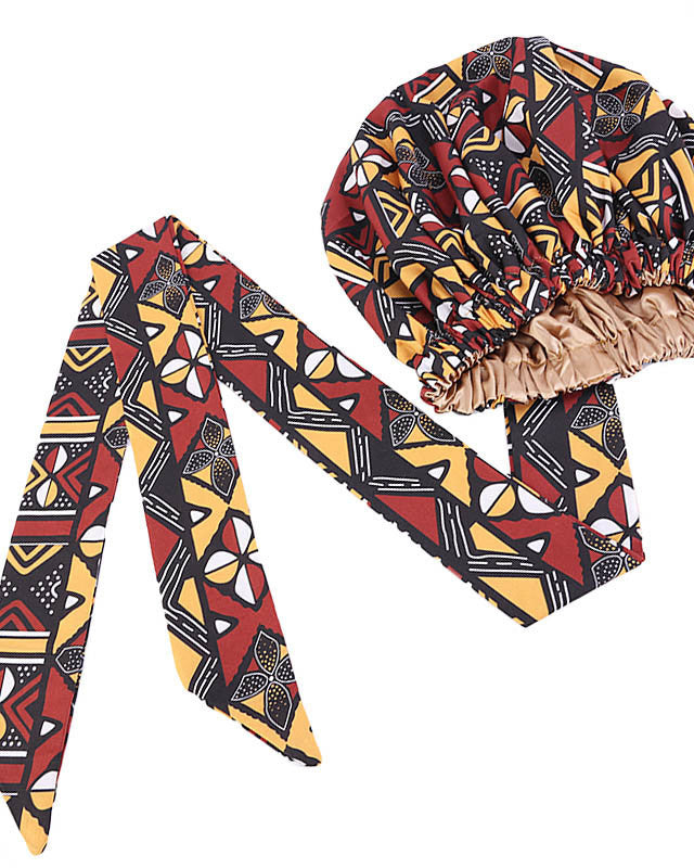 Satin-Lined African Print Headscarf Hat