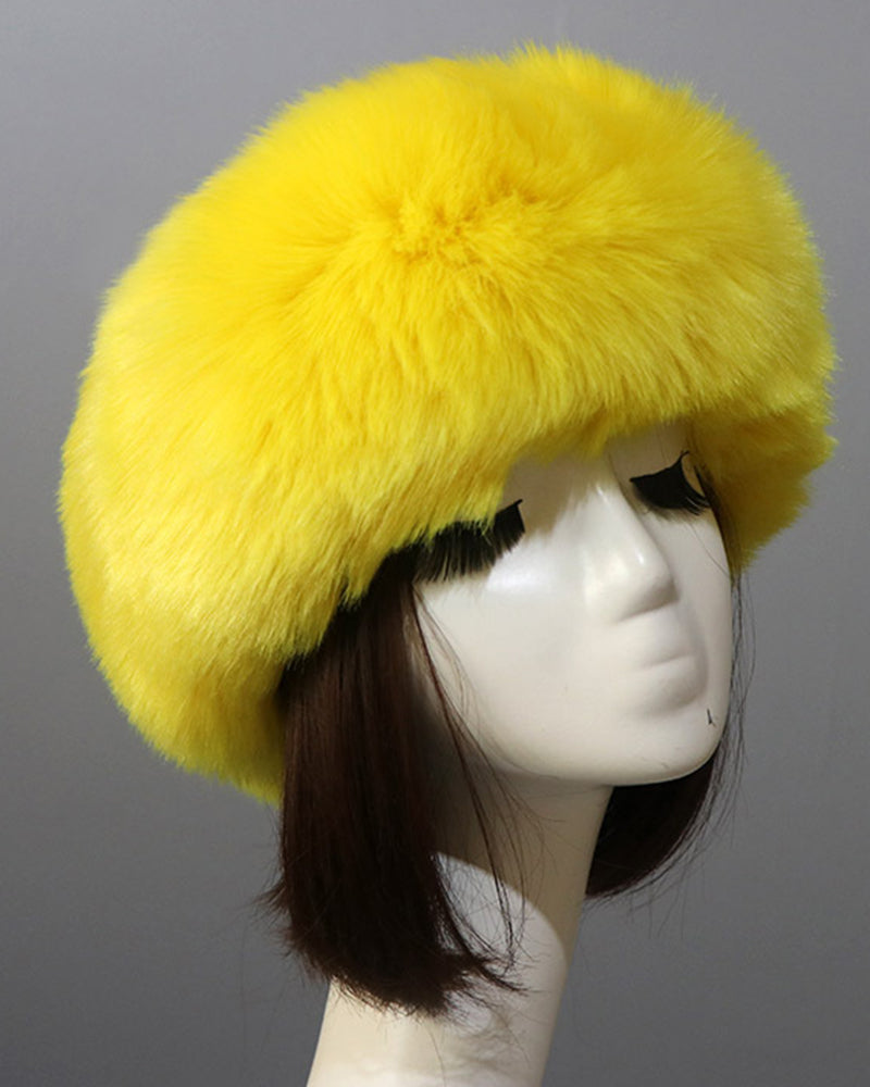 Fluffy Snowflake Ear Protector Hat Suitable For Women Winter