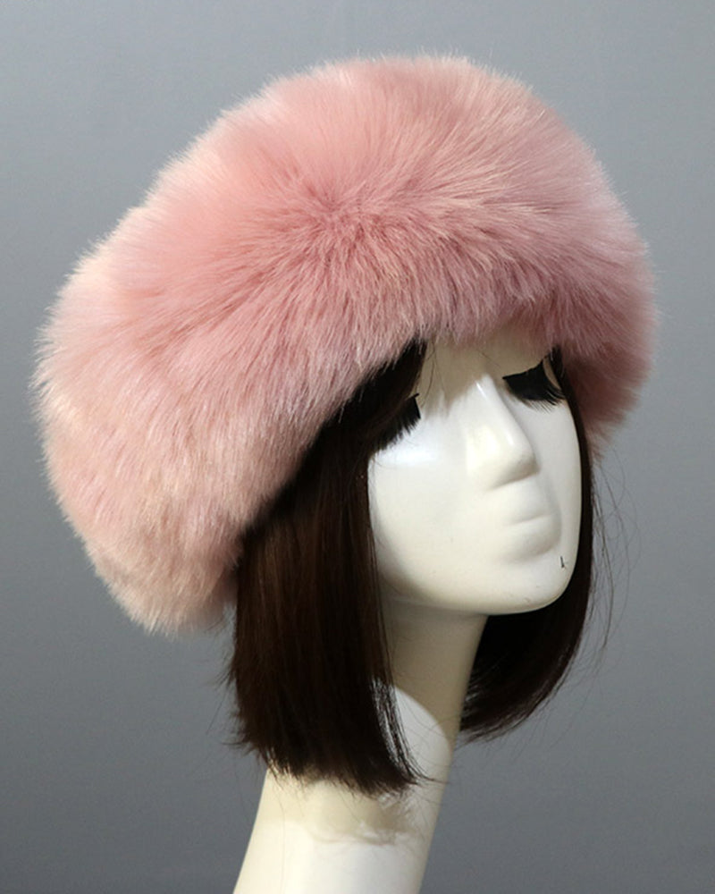 Fluffy Snowflake Ear Protector Hat Suitable For Women Winter