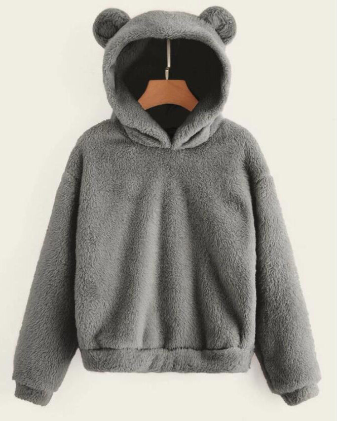 New Fluffy Rabbit Ears Hooded Warm Sweater Sweater