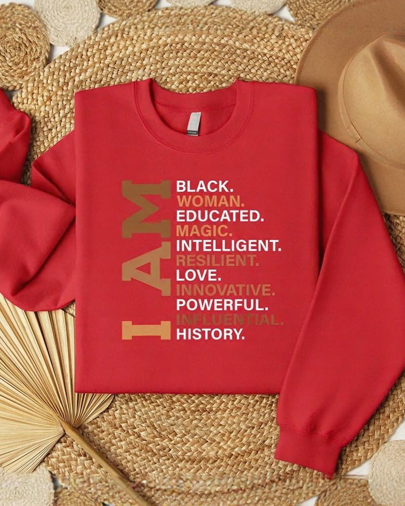 I Am Black Woman Crewneck Sweatshirt