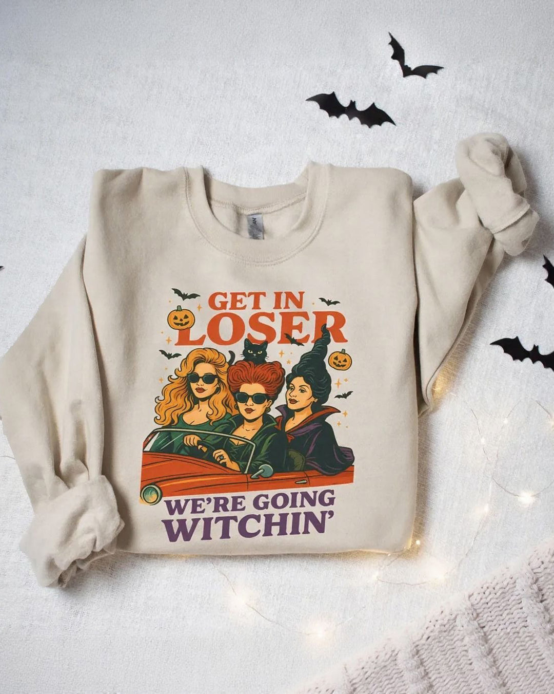 Halloween Get In Loser We're Going Witching Cotton Long Sleeve Sweatshirt