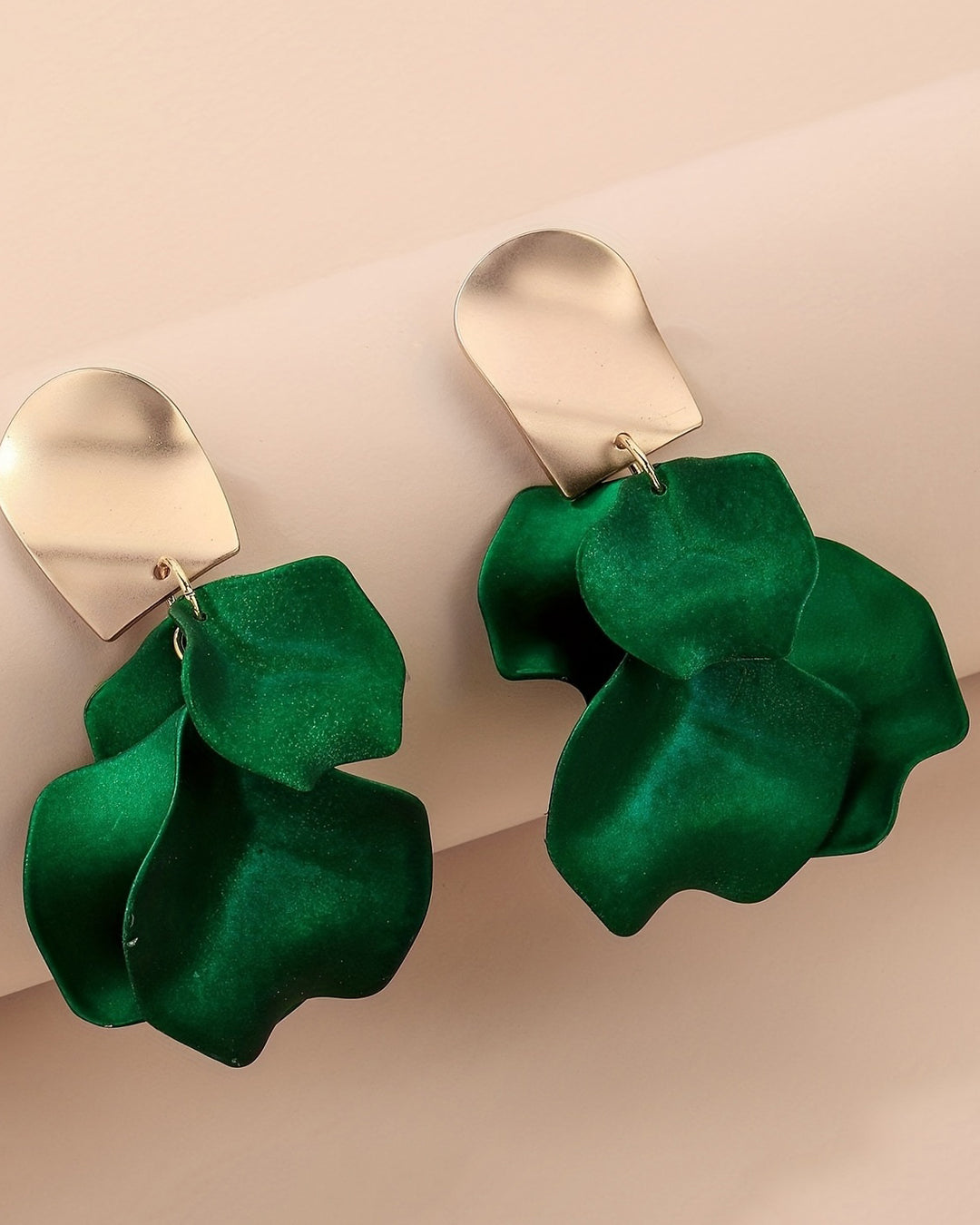Elegant Rose Flower Steel Pin Drop Earrings