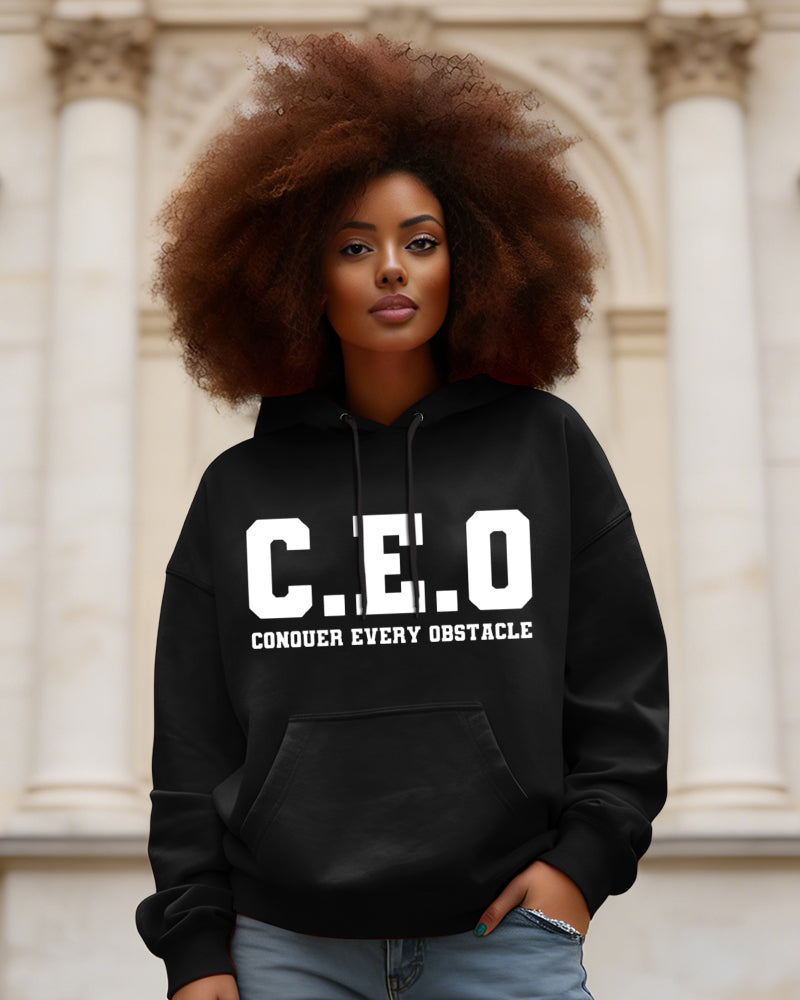 CEO Boss Hustle Letters Long Sleeve Hoodies