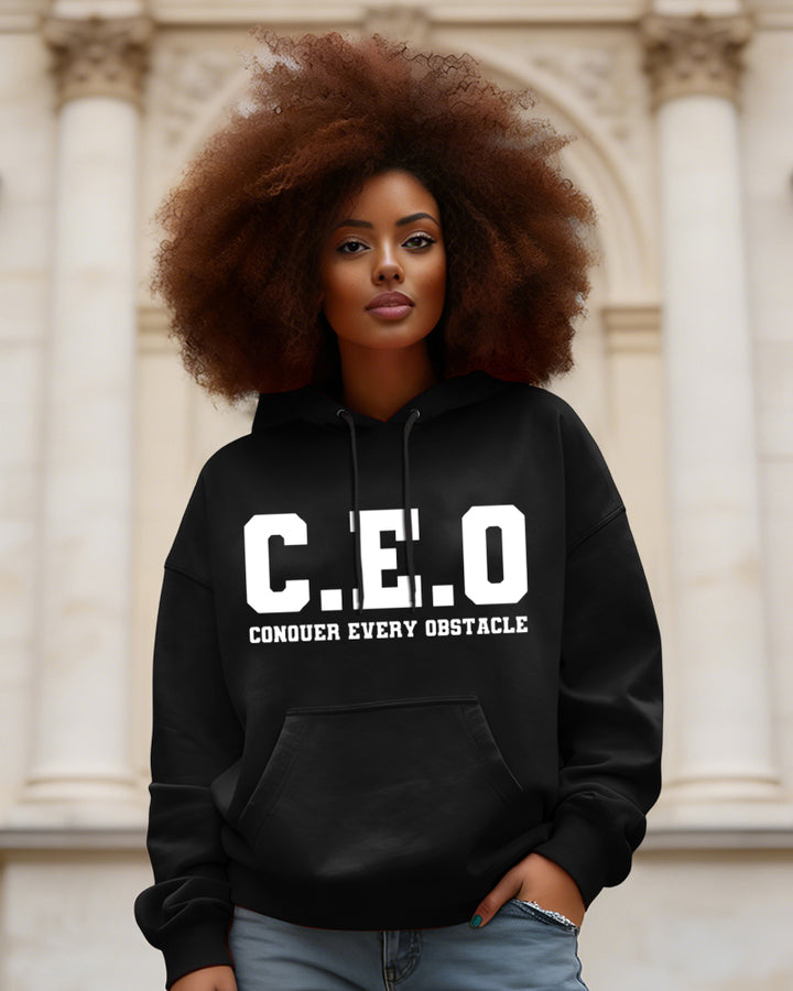 CEO Boss Hustle Letters Long Sleeve Hoodies