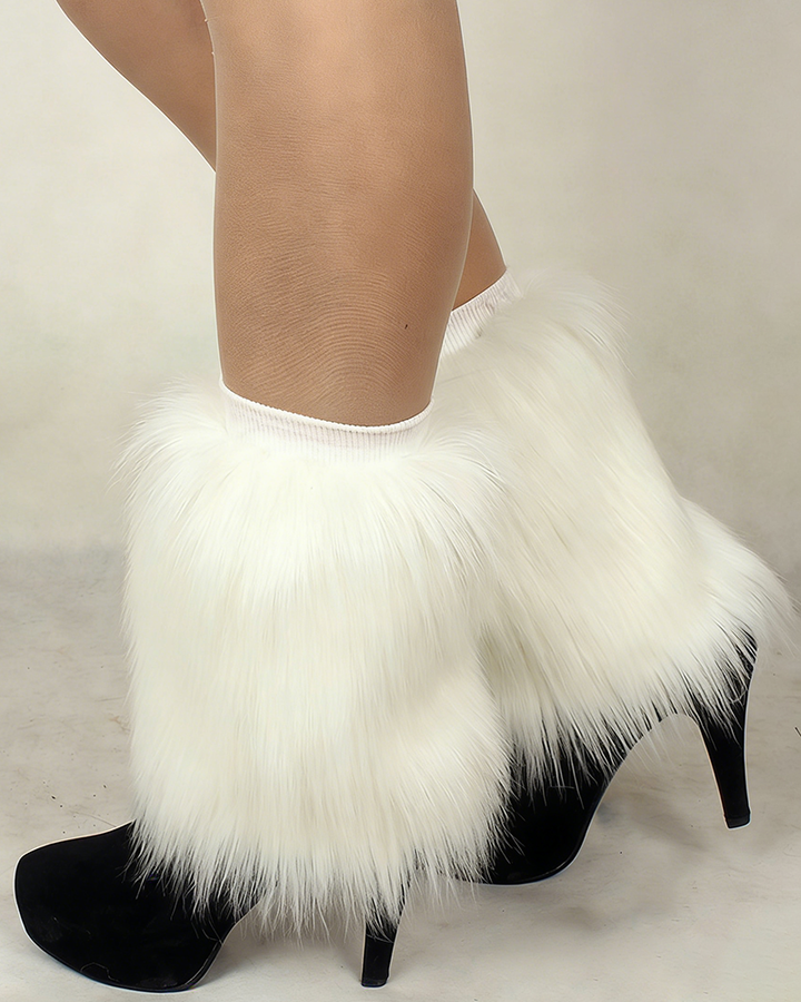 Stylish Rabbit Fleece Pull-On Boot Warmers