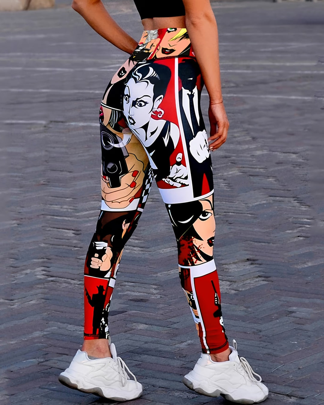 Fun Cartoon High-Waisted Stretchy Leggings