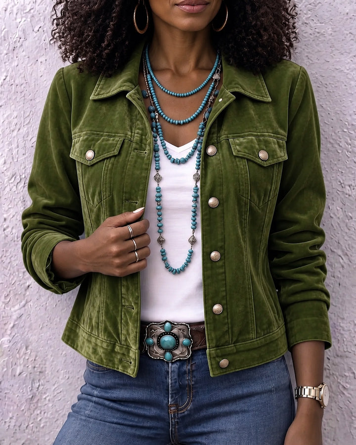 Boho Vintage-inspired Velvet Jacket