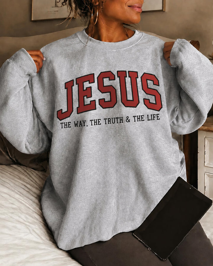 Women's Jesus, The Way, The Truth & The Life Round Neck Sweatshirt