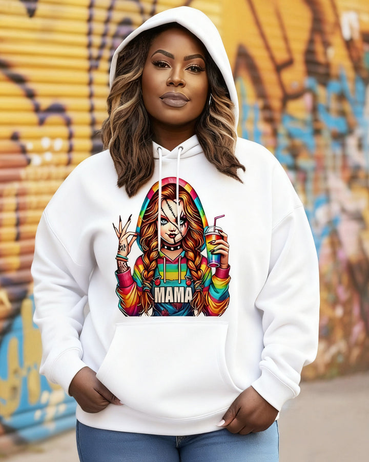 Mama Halloween Girl Cotton Long-sleeved Hoodies