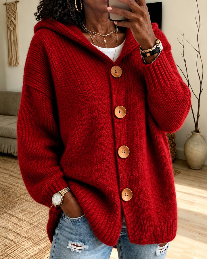 Women's Oversized Hooded Chunky Knit Cardigan