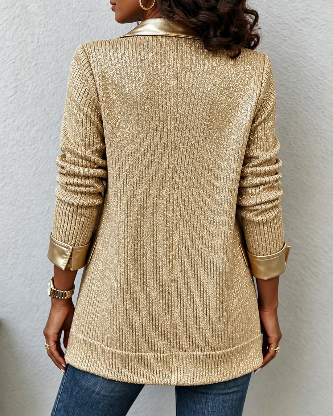 Women's Sequin Knit Blazer Jacket