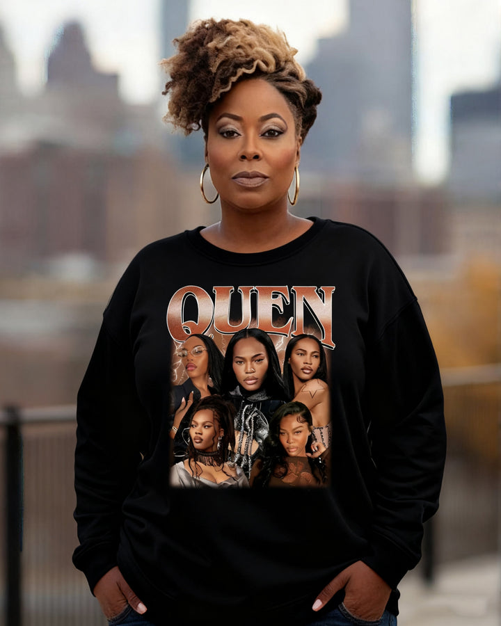 Quen Blackwell Bootleg Crewneck Long Sleeve Sweatshirt