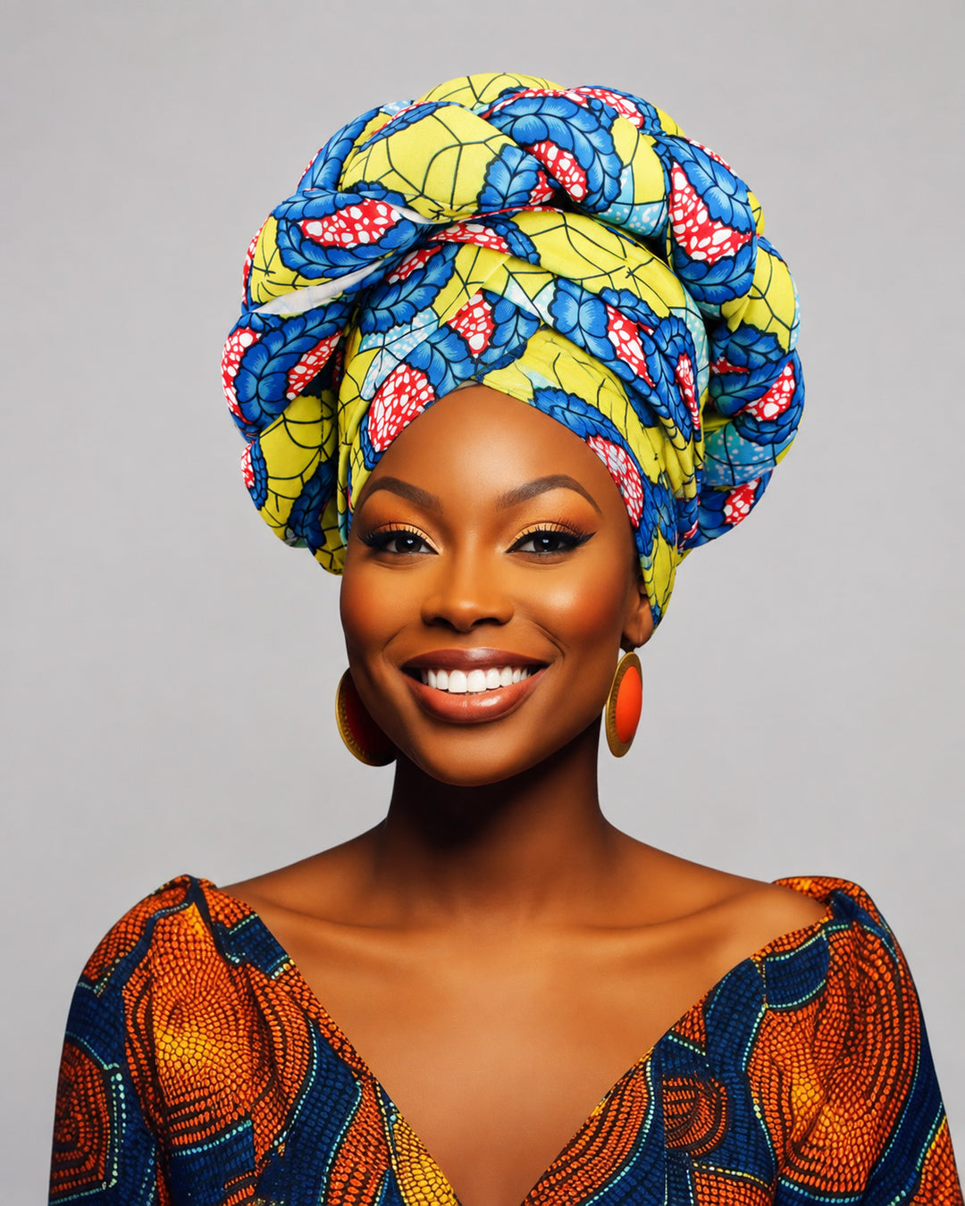 Fun Print Sponge Pigtail Turban Hat Headscarf Hat
