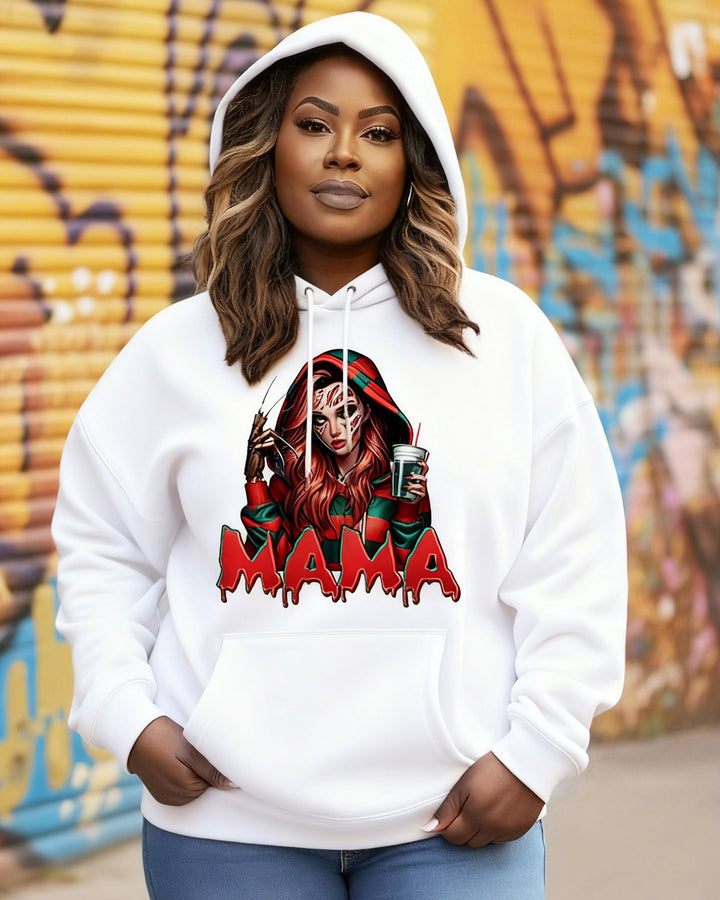 Horror Halloween Spooky Mama Cotton Long-sleeved Hoodies