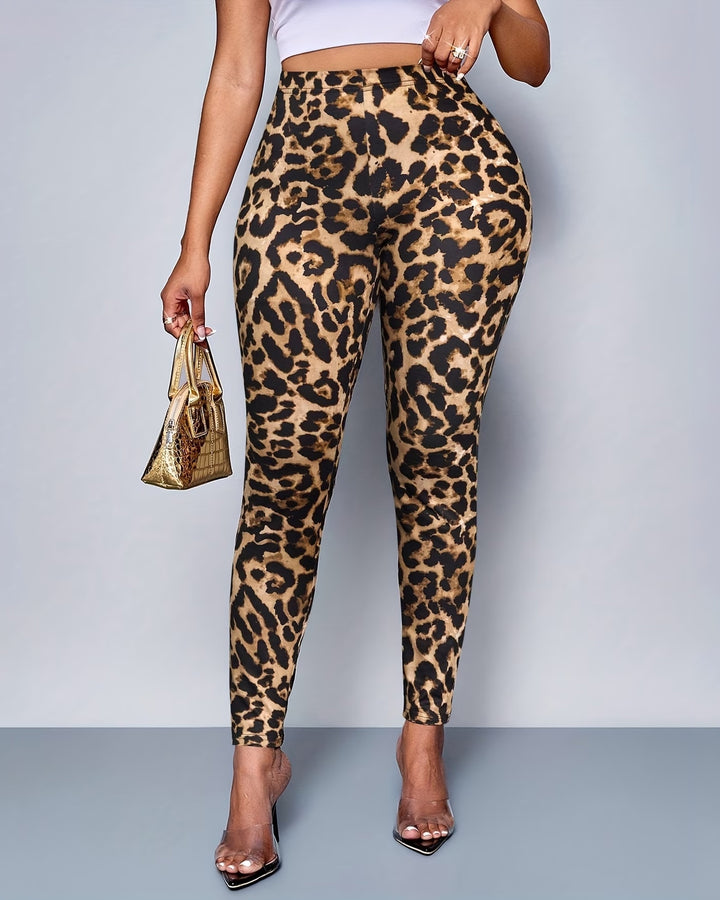 Classic Leopard Print Fitted Stretchy Leggings