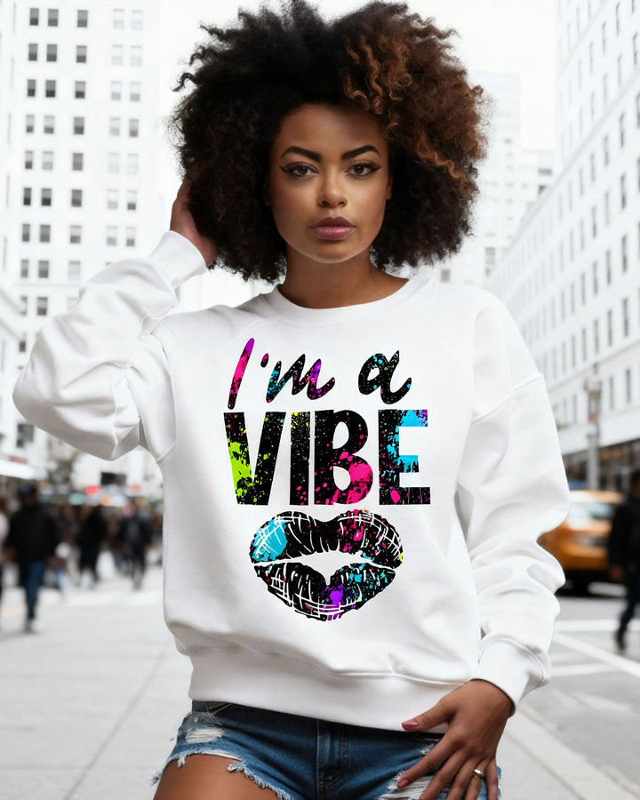 I'm A Vibe Art Crewneck Long Sleeve Sweatshirt