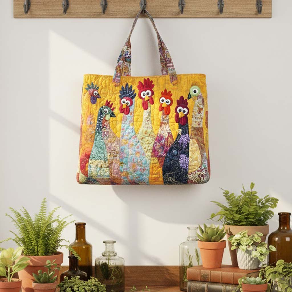 Funky Chicken Quilted Tote Bag GFTOHD7929