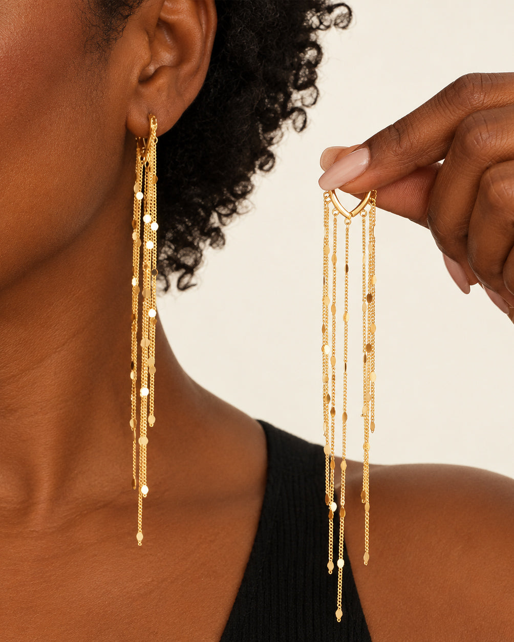 Women's Long Sequin Tassel Earrings