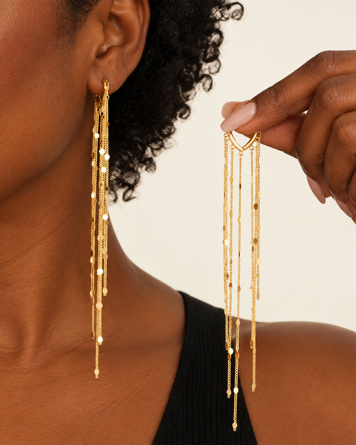 Women's Long Sequin Tassel Earrings