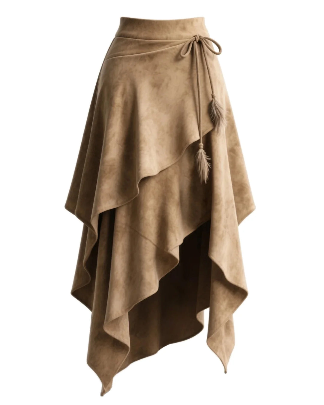 Khaki Asymmetrical Circle Skirt