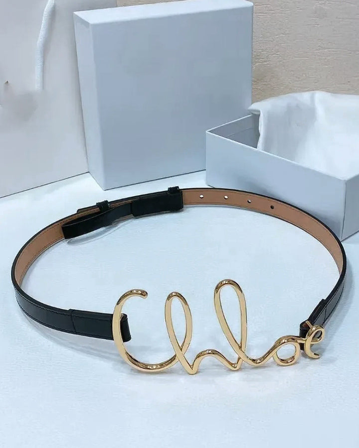 Women's Gold Letter Belt