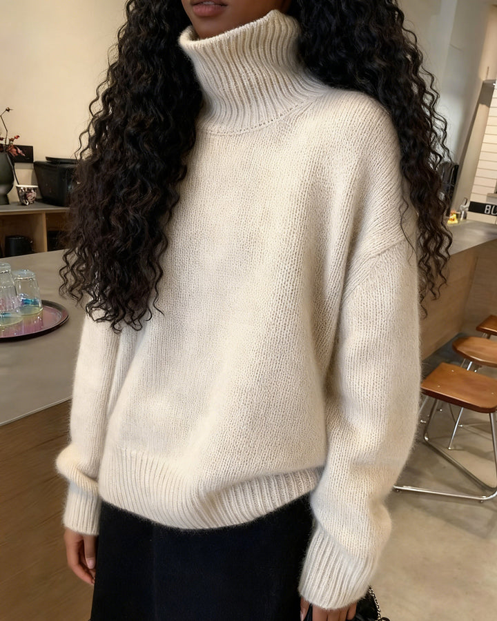 Autumn And Winter High Neck Solid Color Outer Wear Sweater