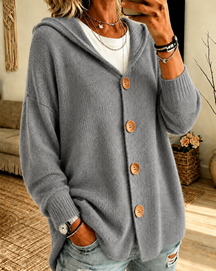 Long-sleeved Knitted Hooded Cardigan Hoodie