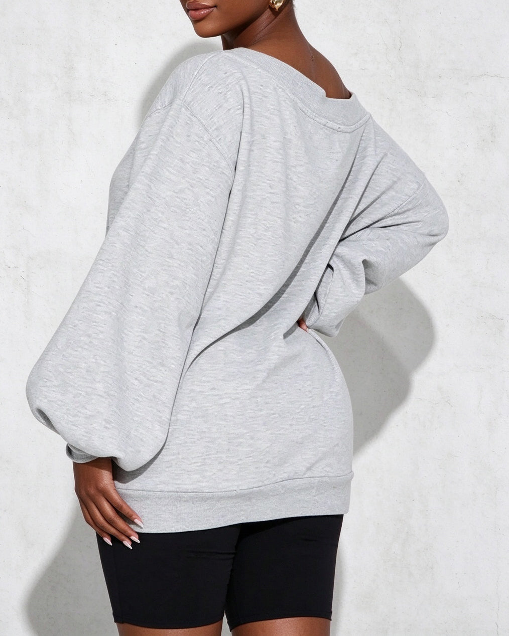 Women's Off Shoulder Lantern Long Sleeve Loose Sweatshirt