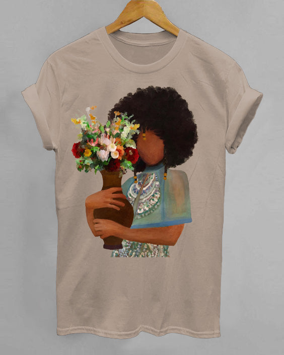 Illustration Series Printed Round Neck Short Sleeve T-shirt