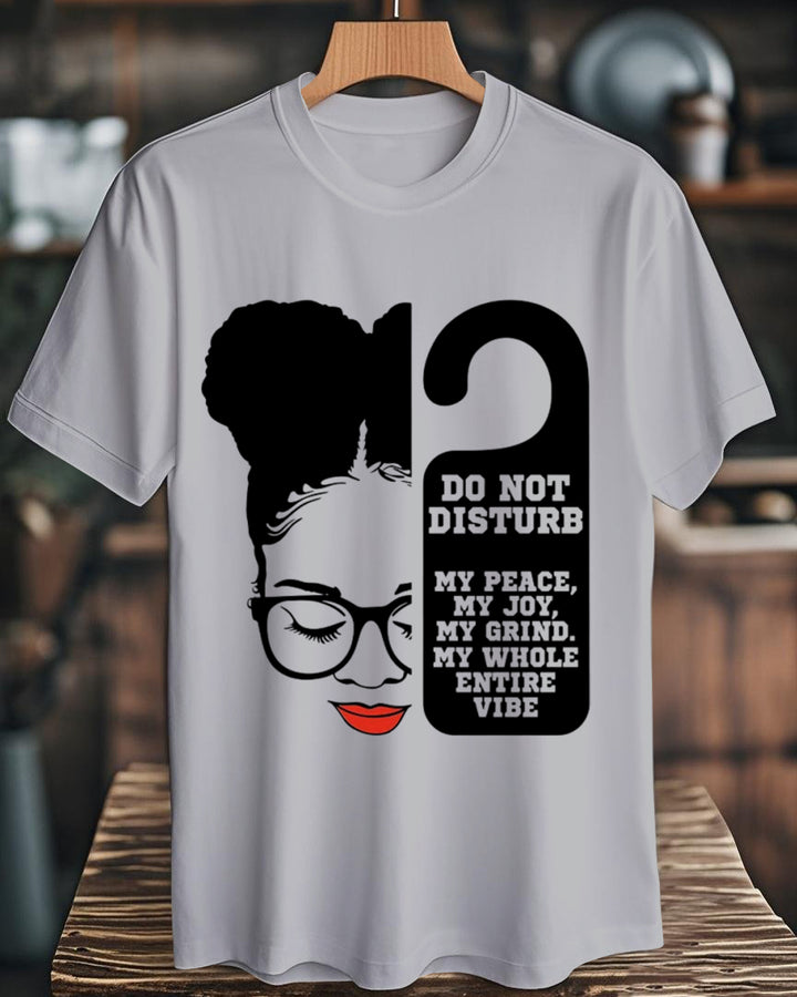 Woman In Afro Puffs 100% Cotton Crew Neck Short Sleeve Tshirt
