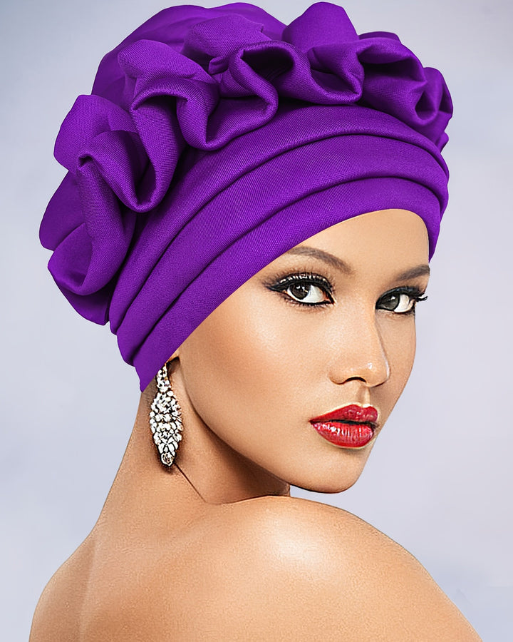 Women'S Turbans Made of with Continuous Pleats in African Style