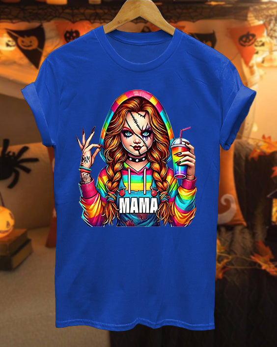 Halloween Spooky Season Cotton Crew Neck Short Sleeve Tshirt