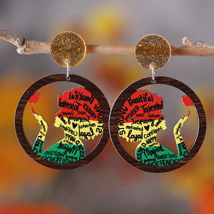 Juneteenth African Style Map Avatar Earrings