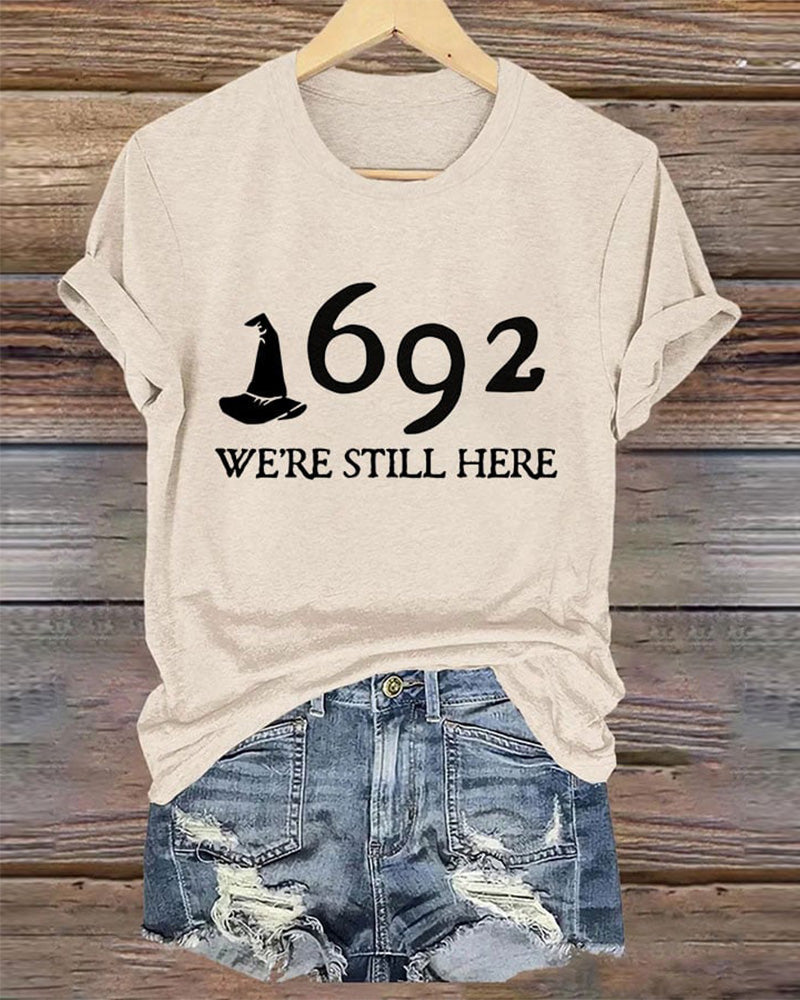 Women's 1692 Salem Witch We're Still Here Print T-Shirt